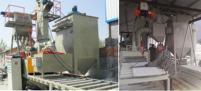 花崗巖通過拋丸機，大理石通過式拋丸機
